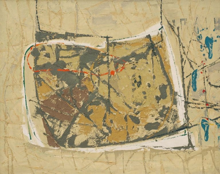 Dragan Karadžić, „Tragovi“, ulje na platnu, 84 x 108 cm, 1980.