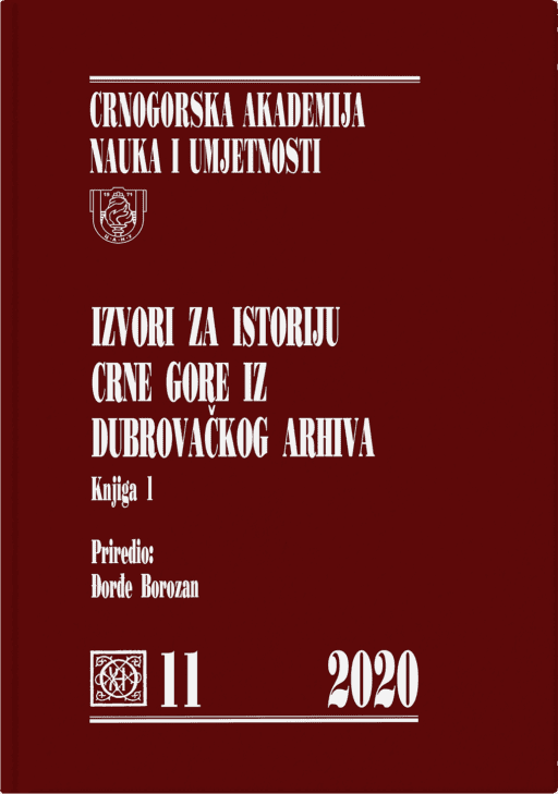 Izvori za istoriju Crne Gore iz Dubrovačkog arhiva — knjiga 1