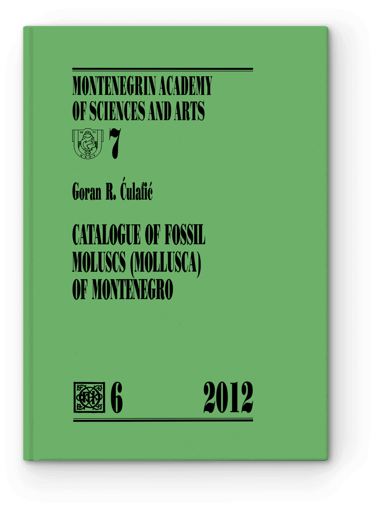 Goran R. Ćulafić: Catalogue of Fossil Moluscs (Mollusca) of Montenegro