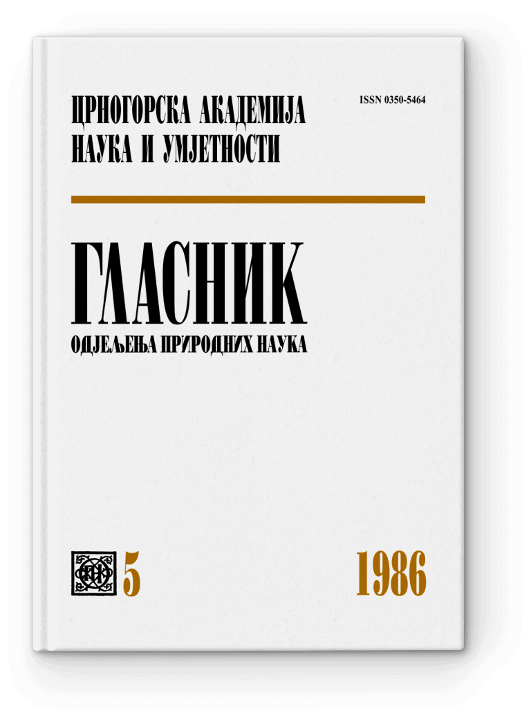 Glasnik Odjeljenja prirodnih nauka 5/1986